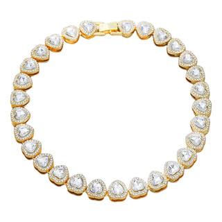 Collar Gargantilla Grandes Corazones Acero Chapa De Oro 18k Collar Gargantilla Grandes Corazones Acero Chapa De Oro 18k
