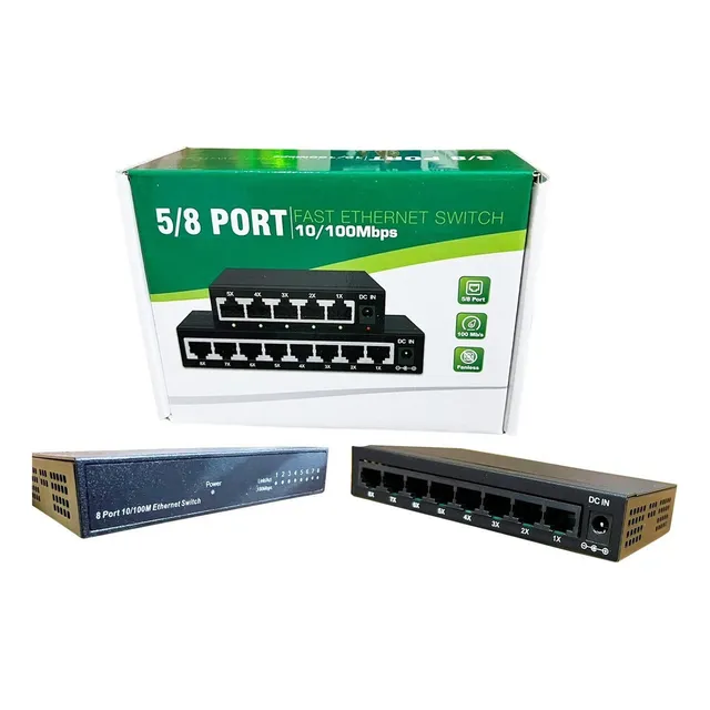 Mini Switch 8 Puertos Fast Ethernet Rj45 8 10/100mbps