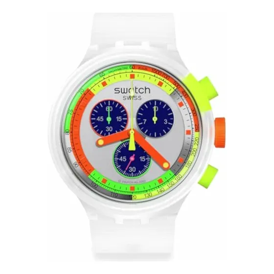Swatch Reloj Casual Cuarzo Transparente Neon