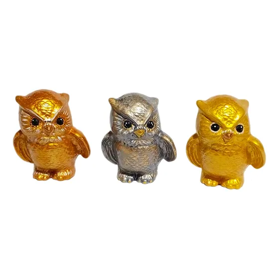 Buhos Mini Adornos Figuras Decorativas Hogar Oficina X Unid.