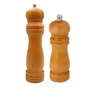 Kit Com 2 Moedores De Pimenta E Sal Grosso Triturador Madeira 15+20cm Cor Bege Unyhome Kit Com 2 Moedores De Pimenta E Sal Grosso Triturador Madeira 15+20cm Cor Bege Unyhome