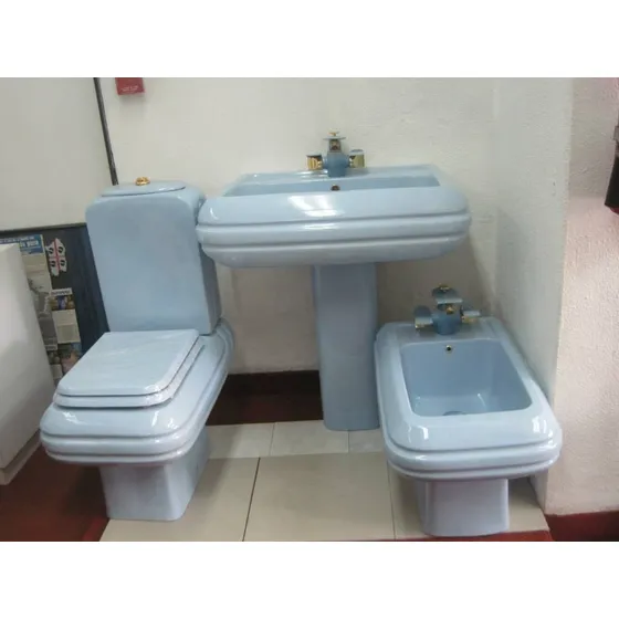 Serie Katia Azul Claro - 2 Piezas : W.c. Y Lav. Con Pedestal