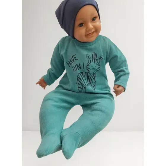 Enteritos En Plush Enterizo Bebe Con Pie Pijama