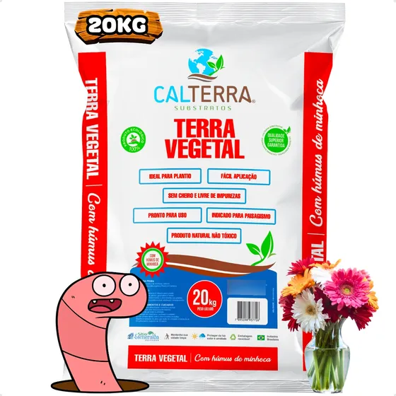 Terra Vegetal Substrato Adubado Com Humus De Minhoca Puro