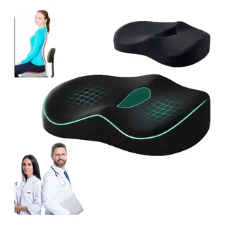 Vmimv® Cojín Ortopédico Memory-foam De Gel Para Silla/asiento Auto, Almohada Dona Ortopédica Grande Para Dolor De Ciatica, Espalda Y Coxis Con Funda Lavable, Materiales Premium Para El Mayor Confort