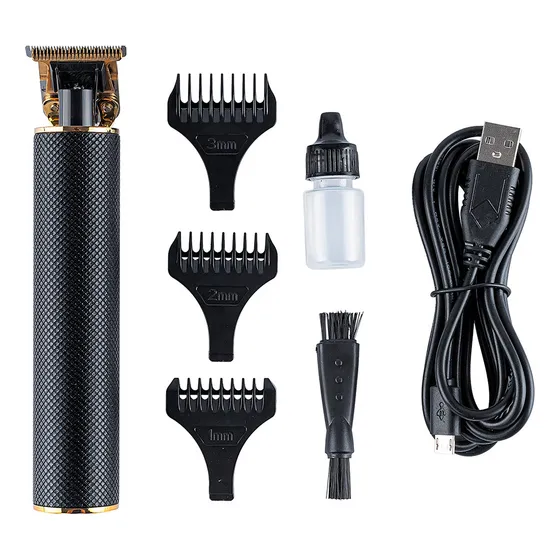 Máquina De Cortar Pelo T900 Patillera Uso Profesional Recargable 3 Peines