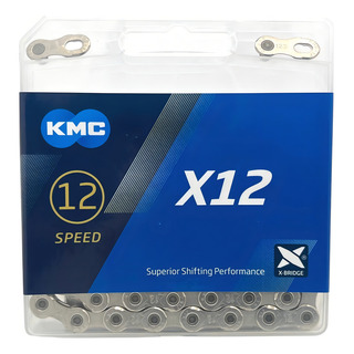 Cadena Para Bici Kmc X12 Silver Plata 126 Links 12v Mtb Cadena Para Bici Kmc X12 Silver Plata 126 Links 12v Mtb