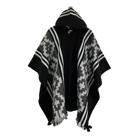 Poncho Con Lana De Alpaca Arauco Unisex 130cm Ancho X 90cm
