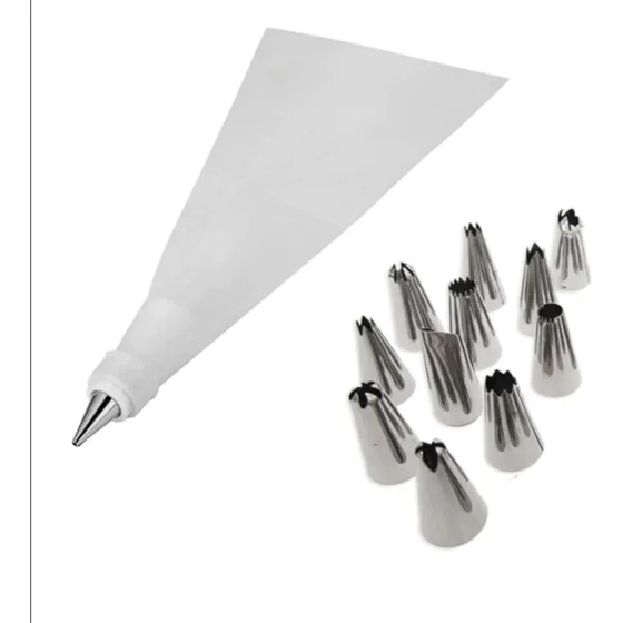 Kit De Bicos Para Confeitar Com Saco 12 Bico Confeitero