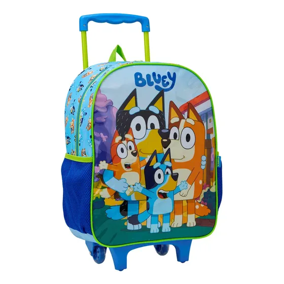 Mochila Rodinha G Escolar Bluey Bingo Disney Xeryus 13590 Cor Azul