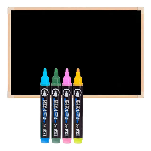 Lousa Quadro Negro Pequeno Madeira 40x30 + 4 Giz Líquido