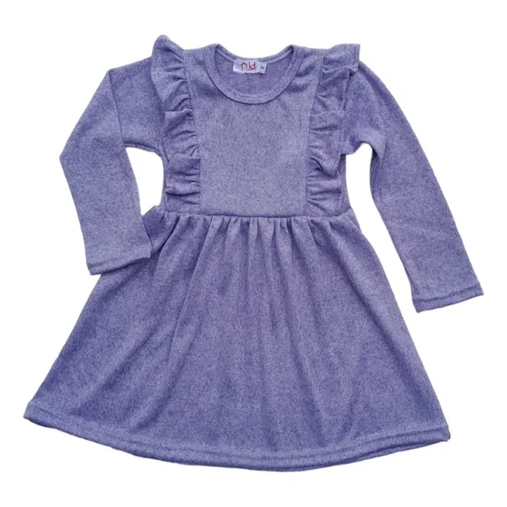 Vestido Tiki Lanilla Lila Niña Infantil Talles 2 Al 12