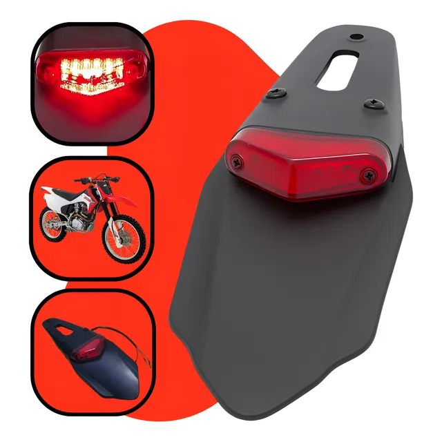Lanterna Led Rabeta Moto Cross Trilha Crf Xr Ttr Universal