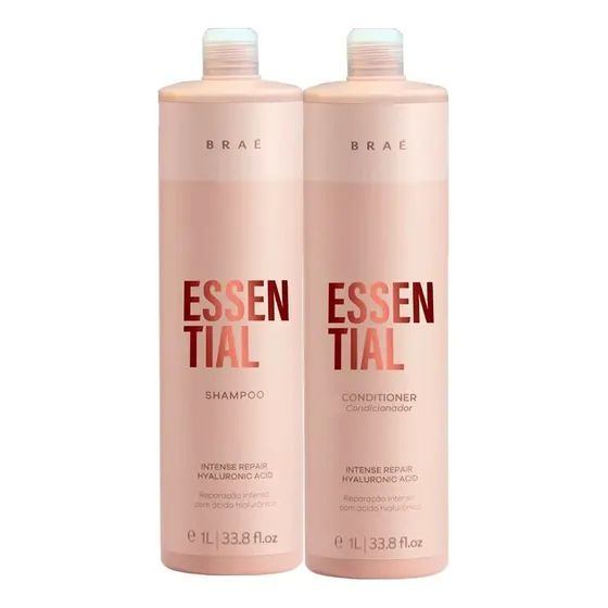 Kit Braé Essential Shampoo + Condicionador 1 Litro + Válvula