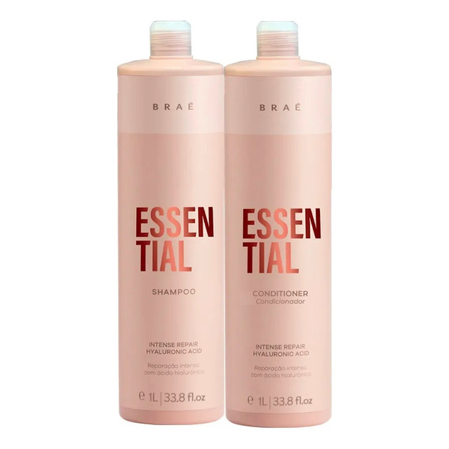 Kit Braé Essential Shampoo + Condicionador 1 Litro + Válvula