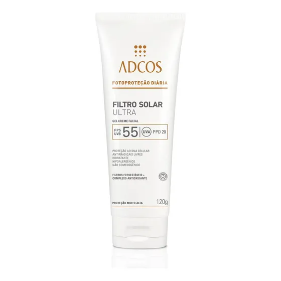 Protetor Solar Ultra Gel Creme Incolor FPS 55 - Proteção Muito Alta - 120g