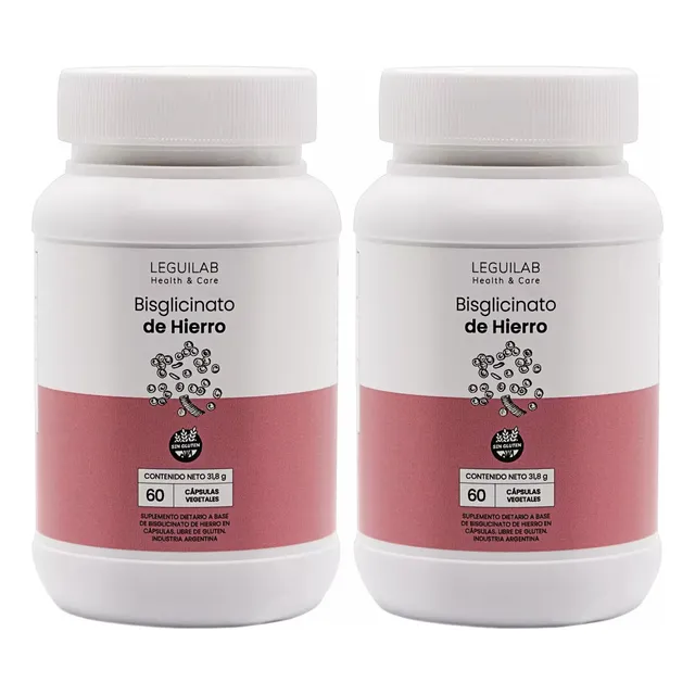 Bisglicinato De Hierro X2u | 60 Cápsulas Vegetales | Premium