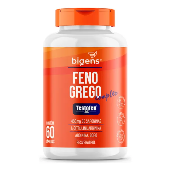 Feno Grego Complex, Testofen®, Citrulina, Arginina, Boro, Resveratrol, 60 Cápsulas, Bigens
