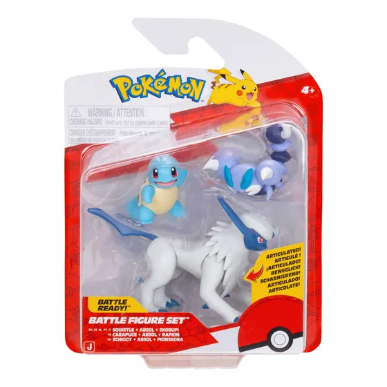 Pokemon Pack 3 Figuras - Squirtle + Absol + Skorupi