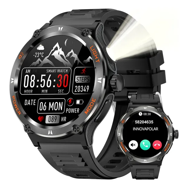 Reloj Inteligente 3atm Impermeable Con Linterna Brillante