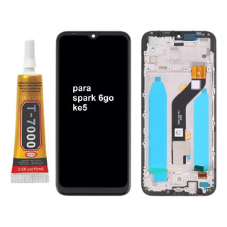 Tela Frontal Para Tecno Spark 6 Go Ke5 Com Aro + Cola 15 Ml Tela Frontal Para Tecno Spark 6 Go Ke5 Com Aro + Cola 15 Ml