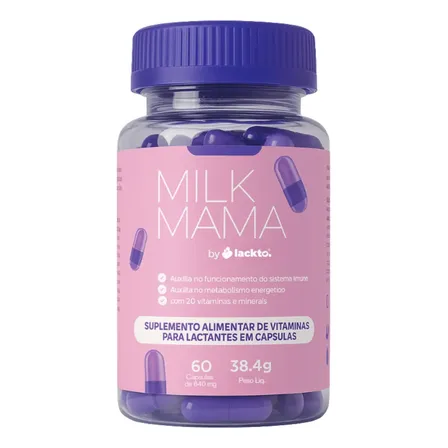Multivitamínico Lactante 60 Cápsulas 20 Nutrientes Milk Mama Sem Sabor
