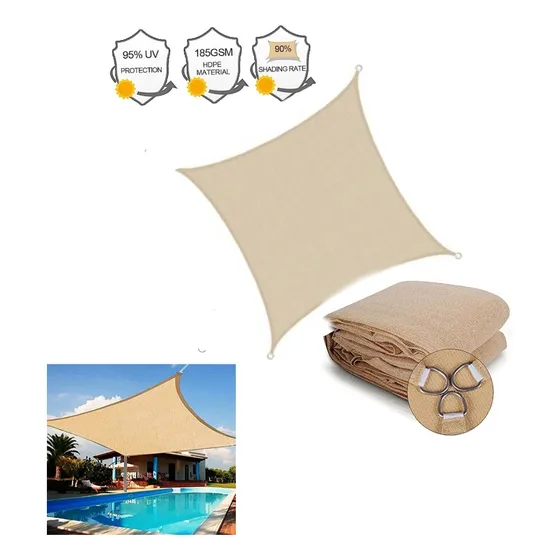 Toldo Vela Cuadrado 3x3 Mts Color Arena