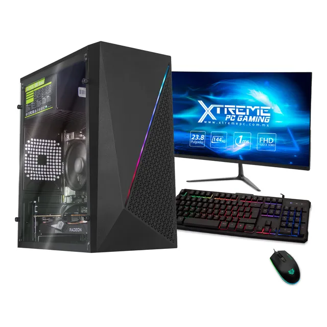 Xtreme Pc Gaming Amd Radeon Rx 6500 Xt Ryzen 5 5500 16gb Ssd 500gb Monitor 23.8 144hz Wifi