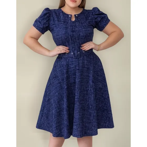 Vestido Midi Boneca Godê Evangelico Com Cinto De Brinde