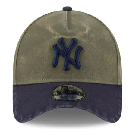 Boné New Era 940af New Olive Navy Washed New York Verde Verde Un