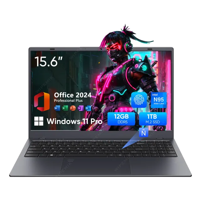 Laptop Wiepmik Intel Celeron N95 Ddr5 4 Núcleos 15.6' 12gb Ram 1000gb Ssd 1920*1080px Las últimas Con teclado español Notebook En 2025