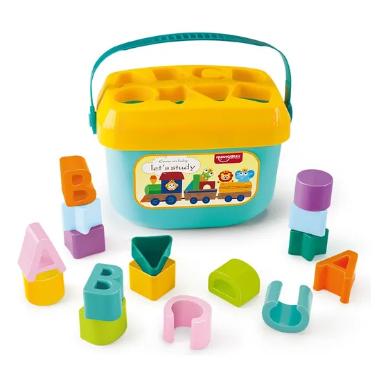 Juego Balde Bloques De Encaje bebé Color Celeste huanger