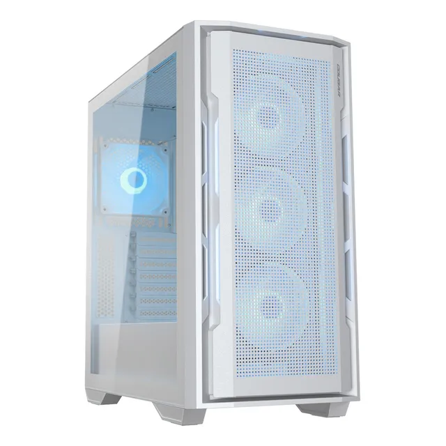 Gabinete Cougar Uniface Rgb Blanco Con Vidrio Templado