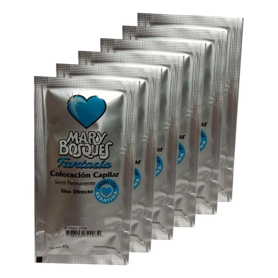 Tintura Fantasia Mary Bosques Con Keratina En Sachet Pack X6