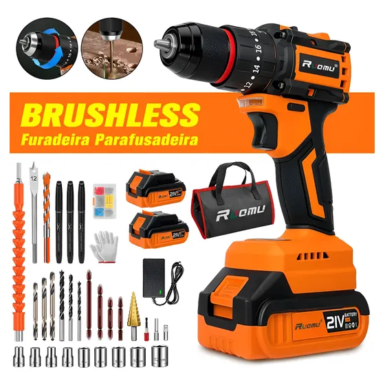Parafusadeira Furadeira Profissional Brushless Sem Fio