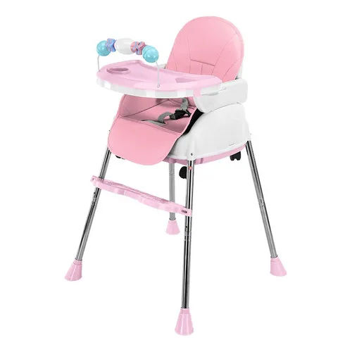 Silla Comedor Para Bebe 3 En 1 color Rosa SBEBE-1RS