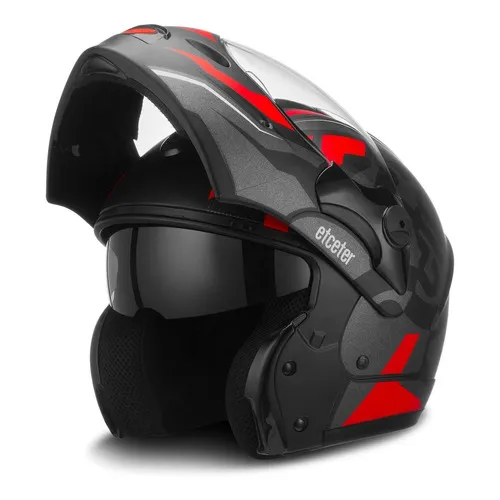 Capacete Escamoteável Captiva Stronger Faster Fosco Etceter Cor Vermelho Tamanho do capacete 60