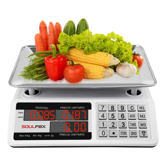 Bascula Digital 40 Kg Comercial Pantalla Lcd Función Tara