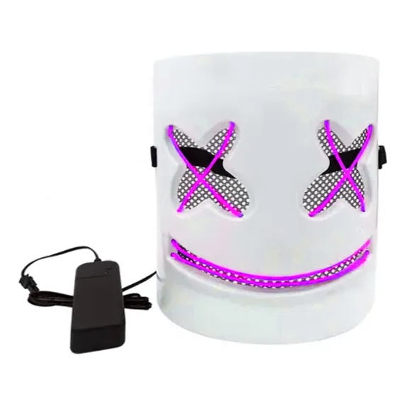 Máscara Marshmello Led Luz Dj Halloween Disfraz Cosplay 