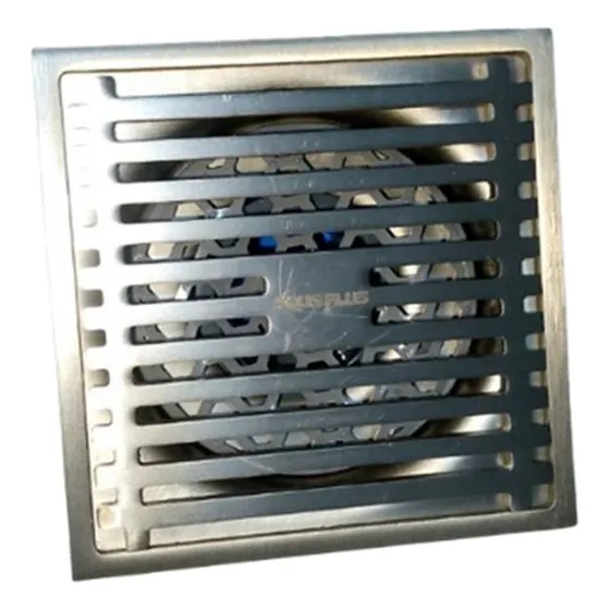 Desague Anti-olor Baño Centro Piso Acero 4x4  Acero Inox.