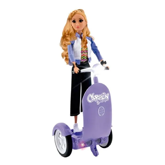 Juguete Nena Muñeca Carolin Con Monopatin Control Remoto