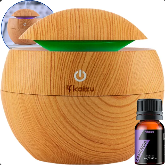 Umidificador De Ar Aromatizador De Ambiente Silencioso Ultrassônico Difusor Pure Air Portátil Bivolt Com Led Potente Kaizu