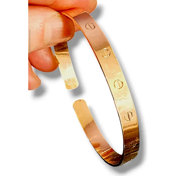 Pulsera Esclava Tornillos Ajustable - 6mm - 25 Grs - Oro 18k