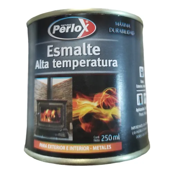 Esmalte Sintético Alta Temperatura Perlox 1/4lt Negro P G 