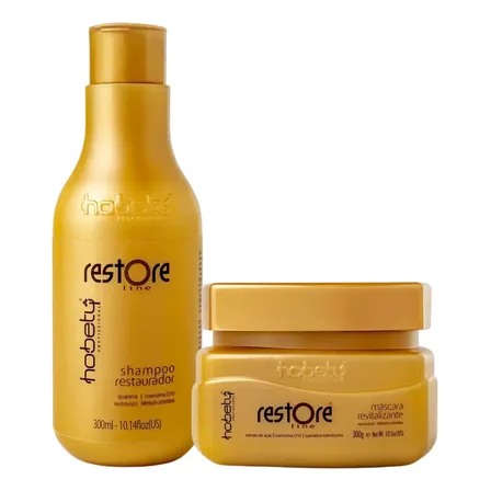 Kit Reconstrução Restore Hobety Shampoo + Mascara
