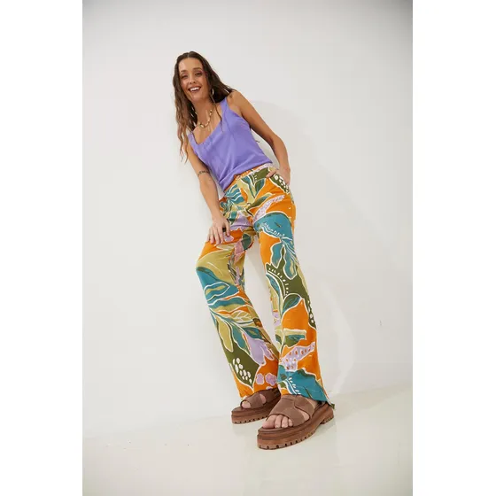 Pantalon Estampado Lino Rimmel