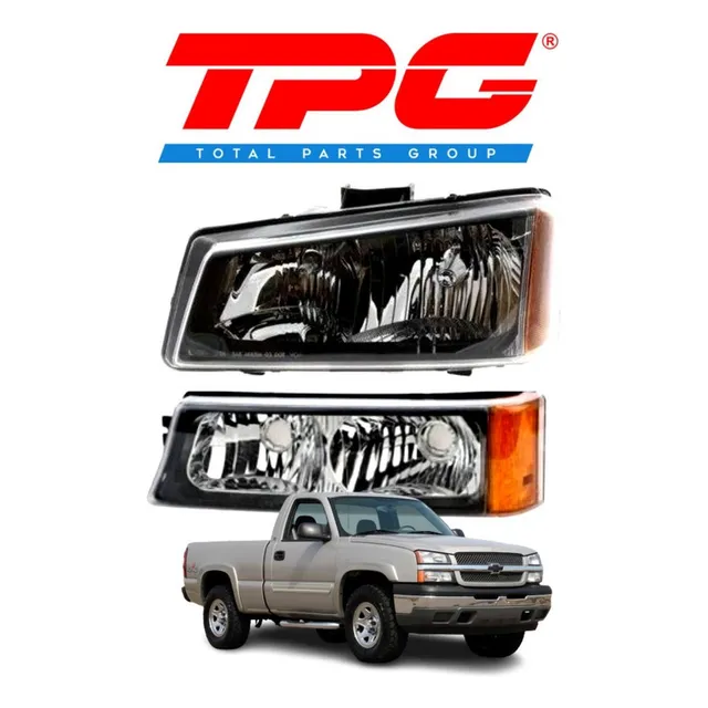 Faros Chevrolet Silverado 03-06 (par Negro) Derecho Tpg