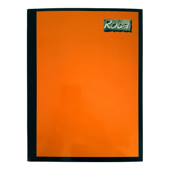 Cuaderno Profesional 100 Hjs Roca Cosido Cuadro Grande Pieza Color Naranja