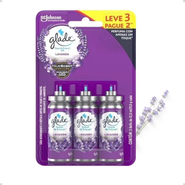 Kit 3 Refil Odorizante De Ambiente Glade Discreto Cheiroso