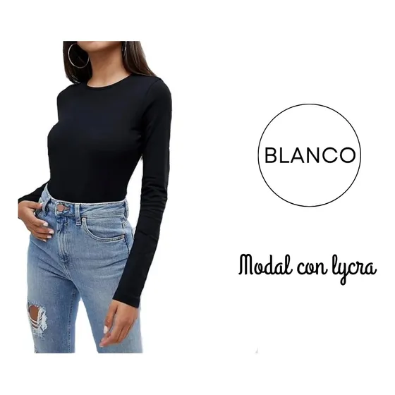 Algodón - Camiseta Basica  Remera Manga Larga Xs Al L 